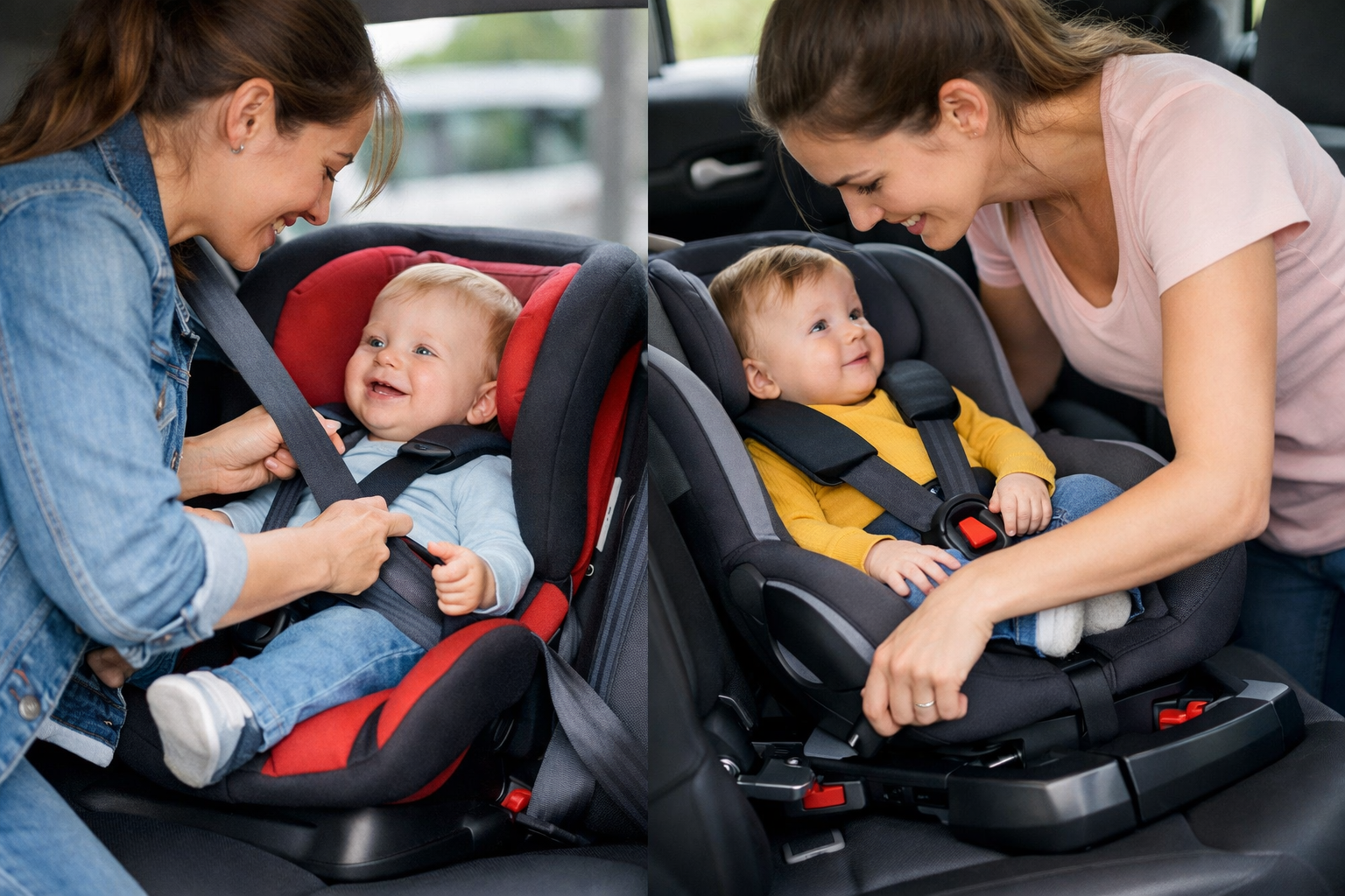 diferença entre cadeirinha com cinto e ISOFIX